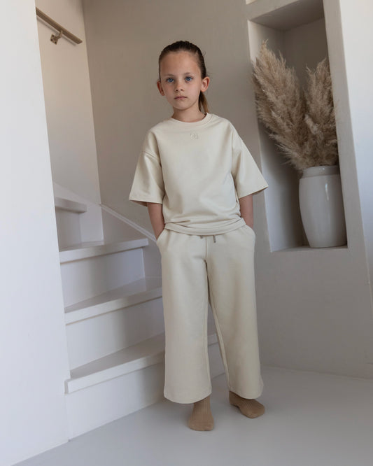 Straight Leg Pants - Beige